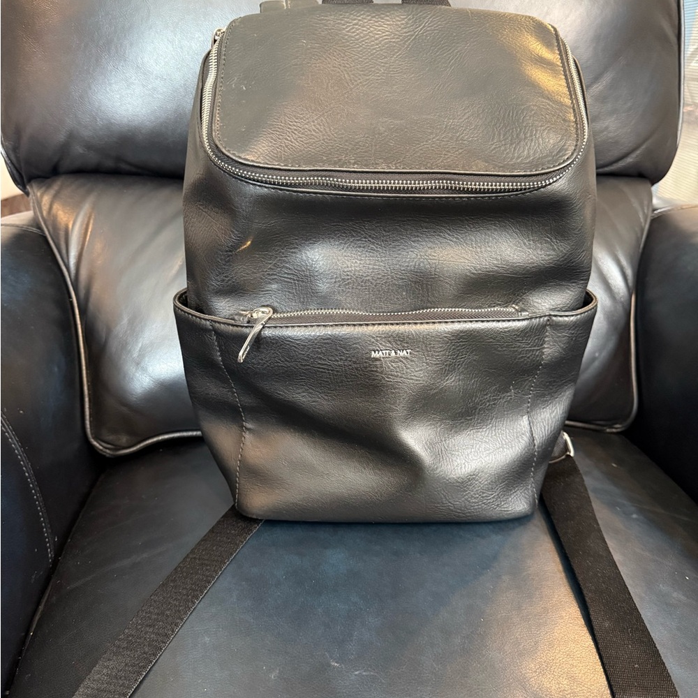 Matt & Nat Black Vegan Leather Backpack